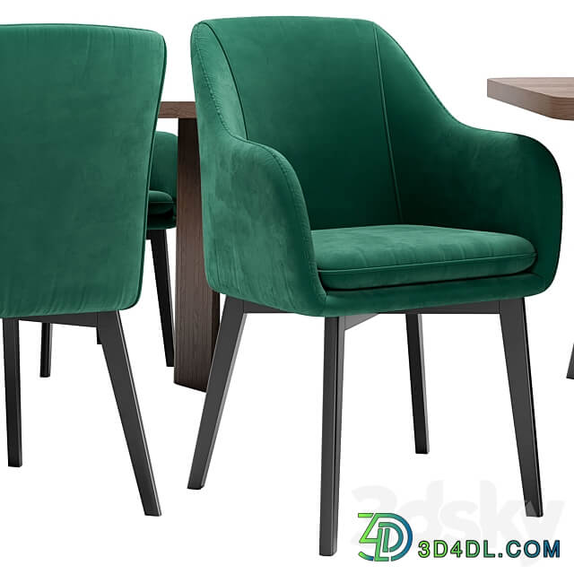 Texas dining chair and Lazar table Table Chair 3D Models