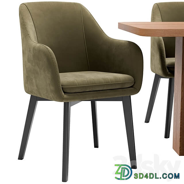 Texas dining chair and Lazar table Table Chair 3D Models