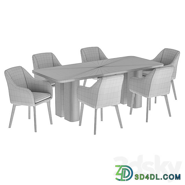Texas dining chair and Lazar table Table Chair 3D Models