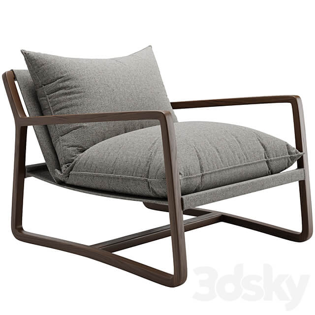 Crate Barrel Polly Ivory Accent Chair 3D Models