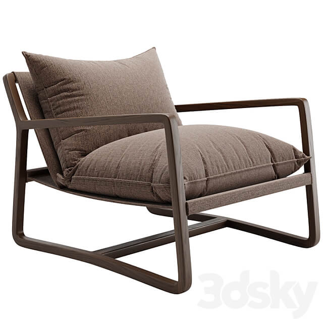 Crate Barrel Polly Ivory Accent Chair 3D Models