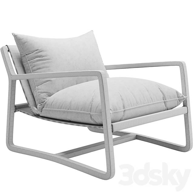 Crate Barrel Polly Ivory Accent Chair 3D Models