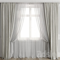 Curtains with window 499C 3D Models 