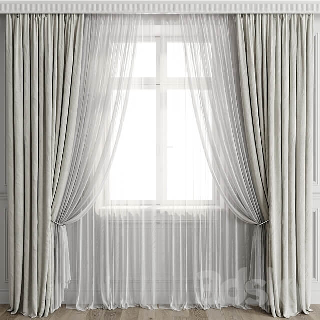 Curtains with window 499C 3D Models