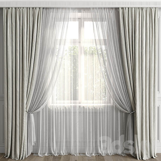 Curtains with window 499C 3D Models