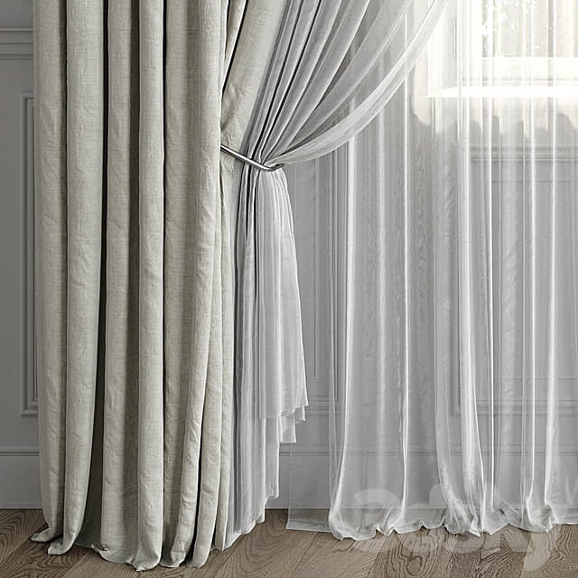 Curtains with window 499C 3D Models