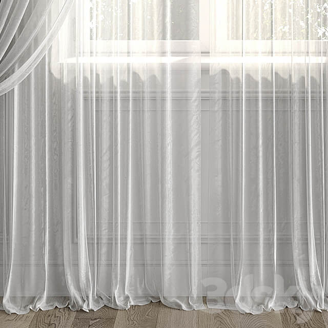Curtains with window 499C 3D Models