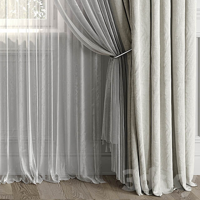 Curtains with window 499C 3D Models