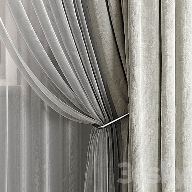 Curtains with window 499C 3D Models
