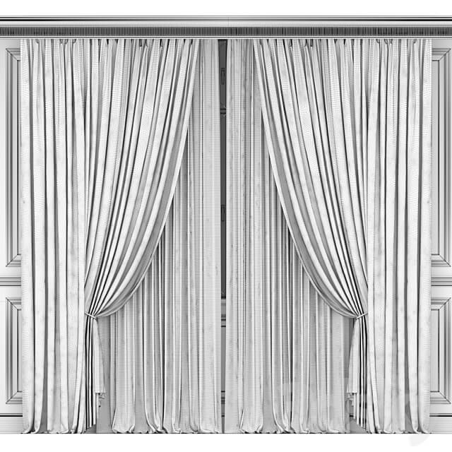 Curtains with window 499C 3D Models
