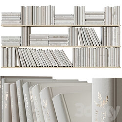A set of beige books Books light beige 3D Models 