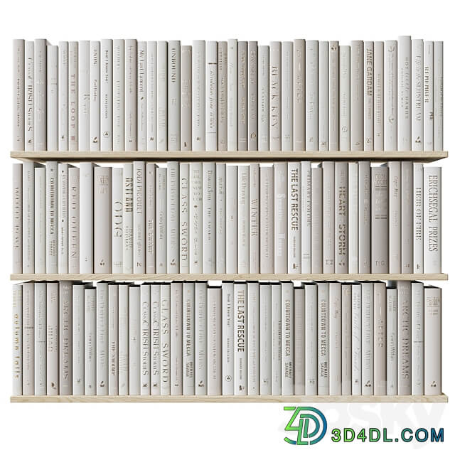A set of beige books Books light beige 3D Models