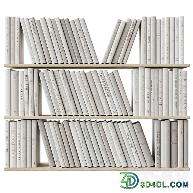 A set of beige books Books light beige 3D Models