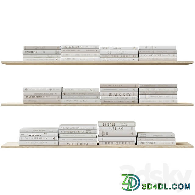 A set of beige books Books light beige 3D Models
