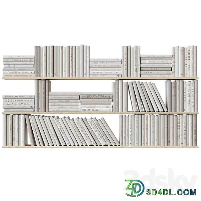 A set of beige books Books light beige 3D Models