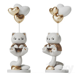 Cat and Balloons 3D Models 