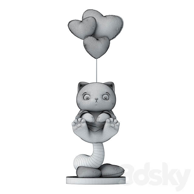 Cat and Balloons 3D Models