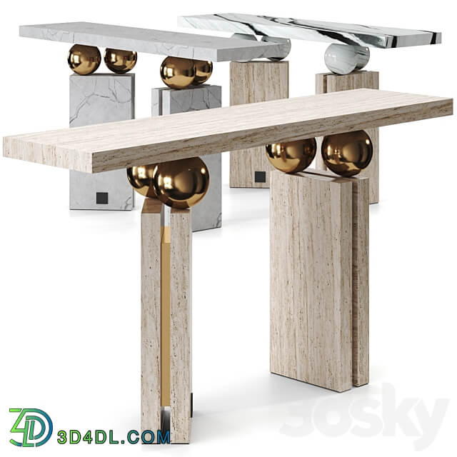 Quantic Estremoz Marble Console Table By Hommes 3D Models