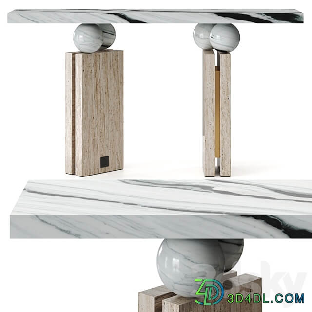 Quantic Estremoz Marble Console Table By Hommes 3D Models