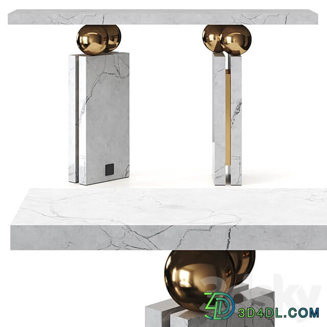 Quantic Estremoz Marble Console Table By Hommes 3D Models