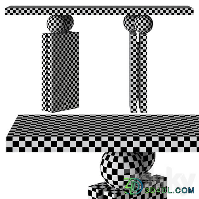 Quantic Estremoz Marble Console Table By Hommes 3D Models