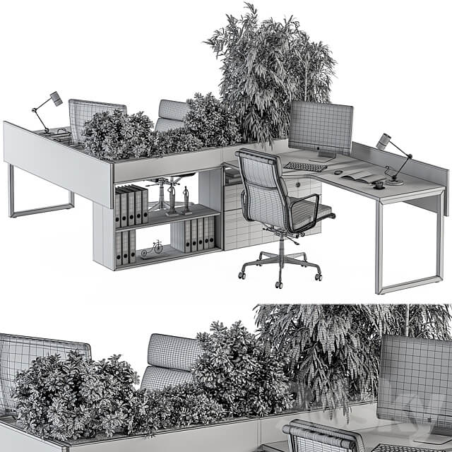 Employee Set Office Furniture 348 3D Models