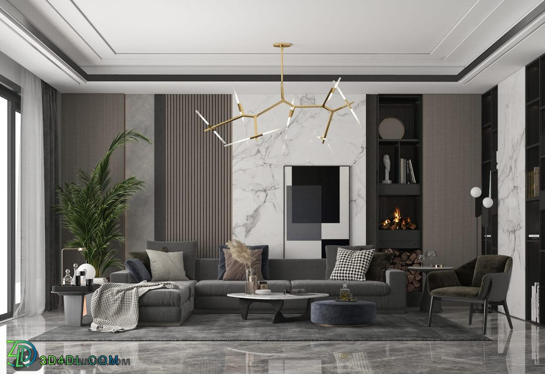 3D Interior Scenes File 3dsmax Model Livingroom 278 By HuyHieuLe