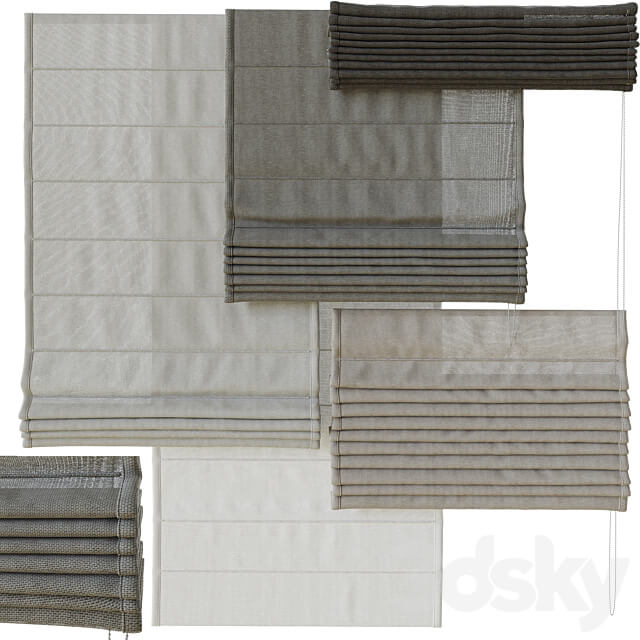 Roman curtain set 1 3D Models