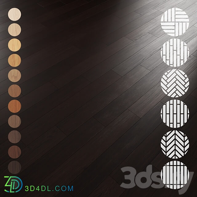 Oak Flooring Set 033 3D Models