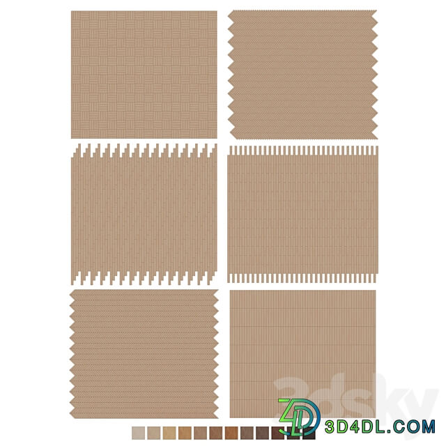 Oak Flooring Set 033 3D Models