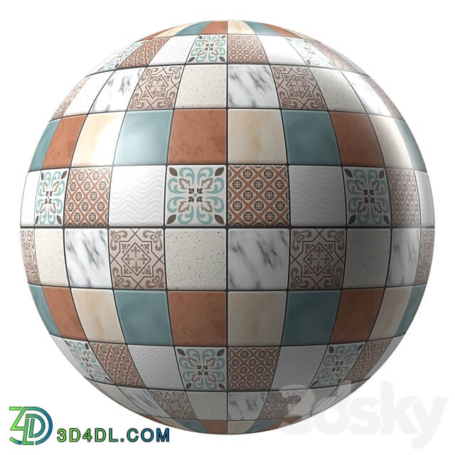 Tiles Materials Moroccan Mosaic Tile Pbr 4k Seamless 3D Models