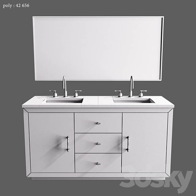 Oakleigh 60 Double Sink Vanity 3D Models