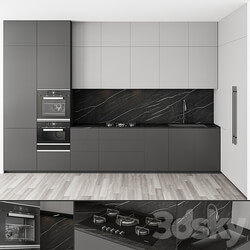 Modern Kitchen Black and White 100 Kitchen 3D Models 