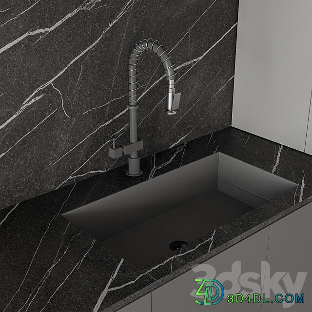 Modern Kitchen Black and White 100 Kitchen 3D Models