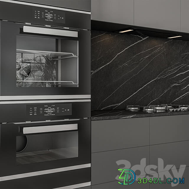 Modern Kitchen Black and White 100 Kitchen 3D Models