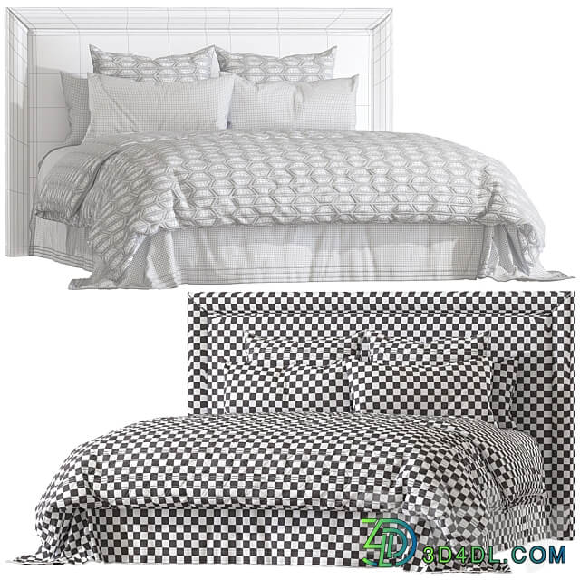 Double bed 109. Bed 3D Models