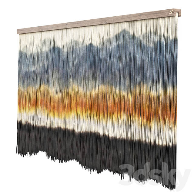 Decorative textile panel Blue Ridge 3D Models