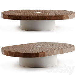 Craft oval coffee table by Pierre Augustin Rose 3D Models 