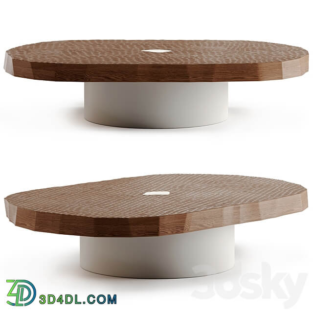 Craft oval coffee table by Pierre Augustin Rose 3D Models