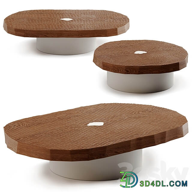 Craft oval coffee table by Pierre Augustin Rose 3D Models