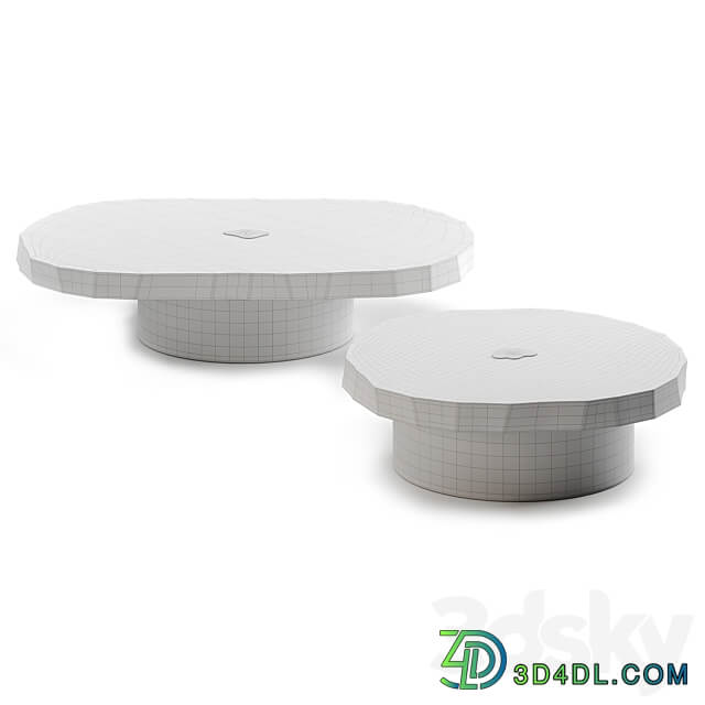 Craft oval coffee table by Pierre Augustin Rose 3D Models