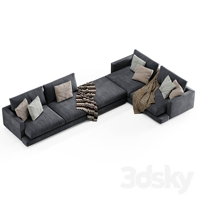 Flexform Long Island Sofa Set 01 3D Models