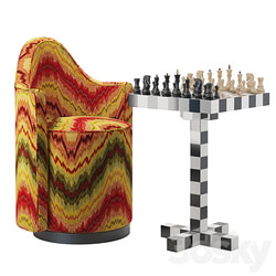 Moooi Chess Table Chair Table Chair 3D Models 