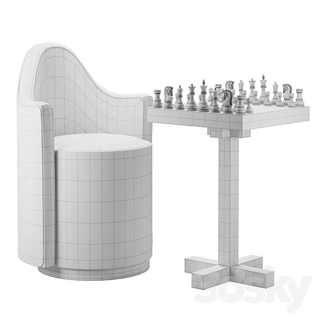 Moooi Chess Table Chair Table Chair 3D Models