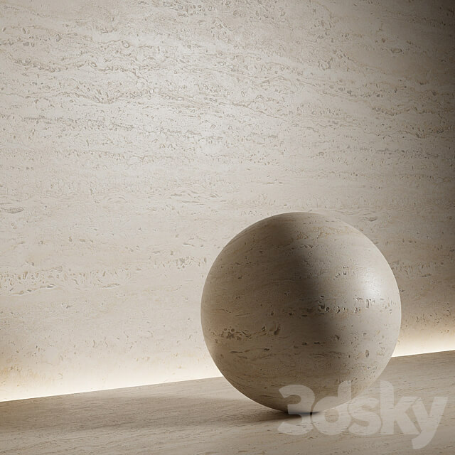 Stone material travertine pbr seamless 3D Models