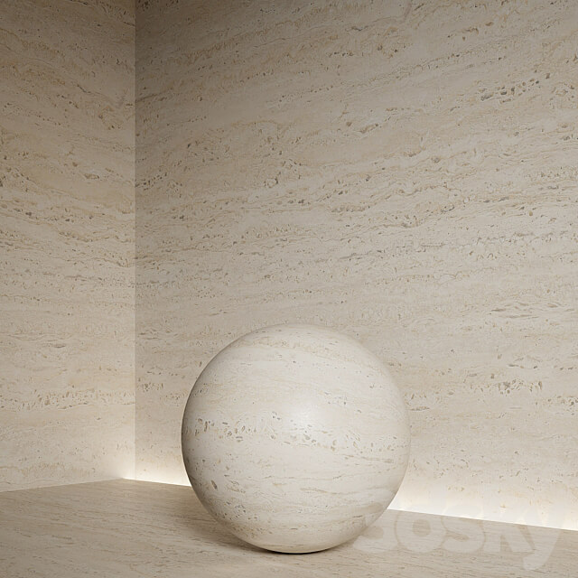 Stone material travertine pbr seamless 3D Models