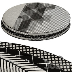 Round carpet set 01 3D Models 