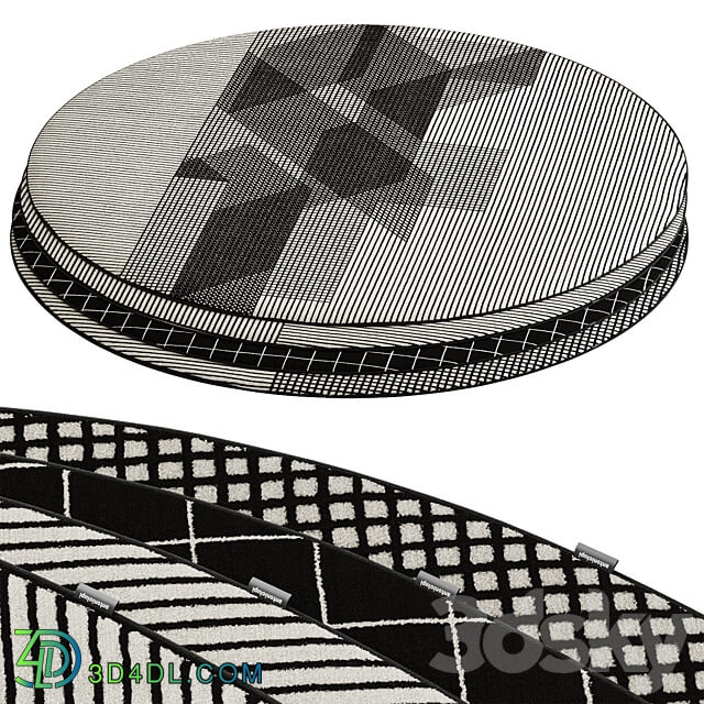 Round carpet set 01 3D Models