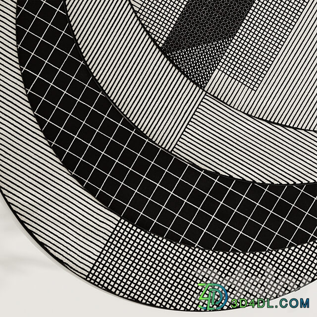 Round carpet set 01 3D Models