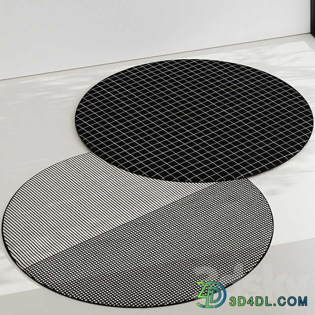 Round carpet set 01 3D Models